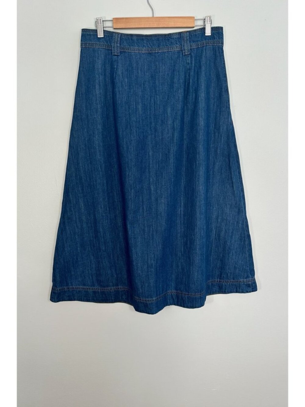 Sezane Jupe Clarine Denim Button Midi Skirt NWT - Picture 2 of 7